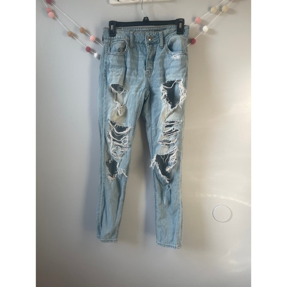 American Eagle Outfitters Denim - American Eagle Outfitters Tomgirl Denim Distressed Blue Jeans